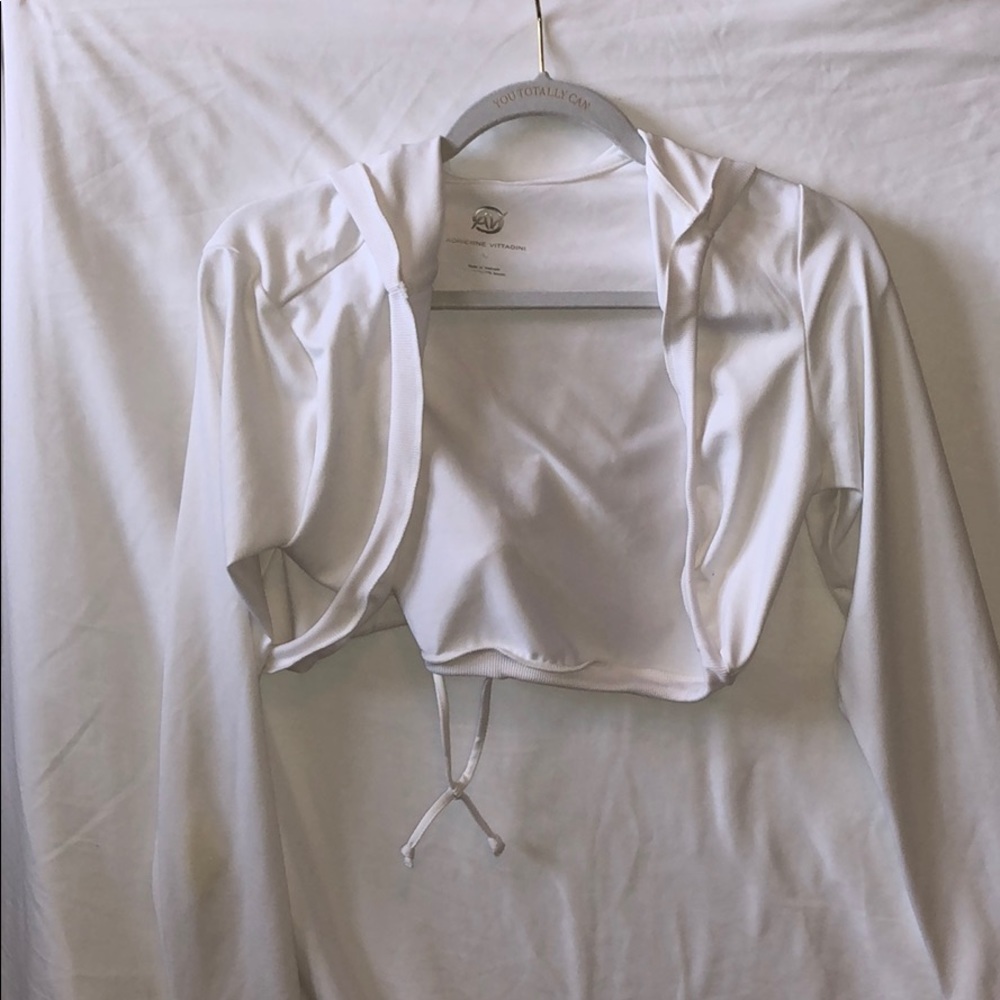 Adrienne Vittadini Cropped White hoodie